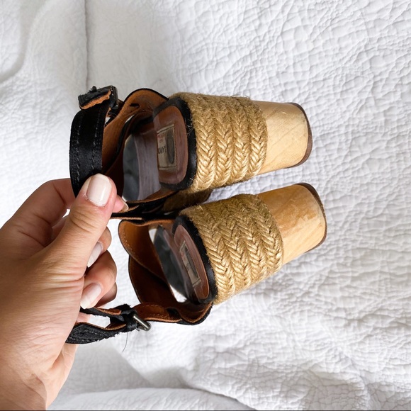 Lanvin Black Satin Platform Espadrilles - Picture 4 of 7